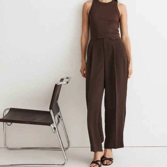 MadeWell Rosedale High-Rise Straight Pant in Crepe True Black size 4 - Picture 4 of 8